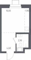 МФК «Люберцы 2023», планировка студии, 19.30 м²