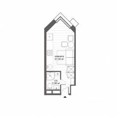 Апарт-комплекс «CitiMix Новокосино», планировка студии, 24.71 м²