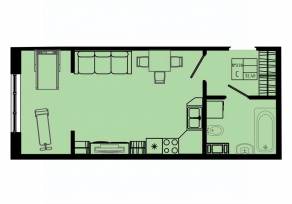 ЖК «Pixel», планировка студии, 32.40 м²