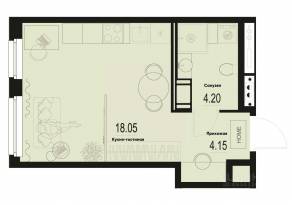 ЖК «ID Murino III», планировка студии, 26.40 м²