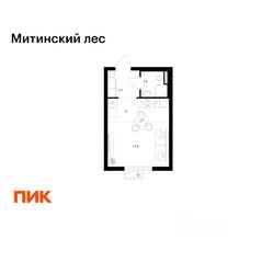 ЖК «Митинский лес», планировка студии, 23.90 м²