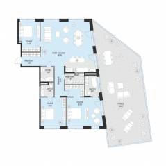 ЖК «Садовническая 69», планировка 3-комнатной квартиры, 188.12 м²