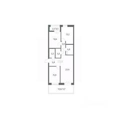 ЖК «NEWПИТЕР», планировка 3-комнатной квартиры, 87.28 м²