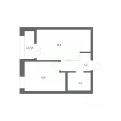 ЖК «NEWПИТЕР», планировка 1-комнатной квартиры, 38.20 м²