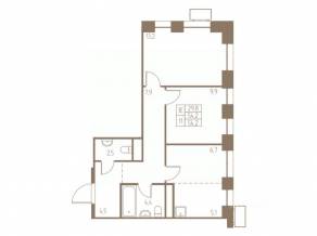 ЖК «Фабрикант», планировка 3-комнатной квартиры, 54.20 м²