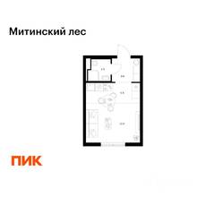 ЖК «Митинский лес», планировка студии, 23.50 м²