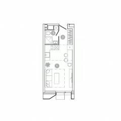 ЖК «UNO. Соколиная гора», планировка студии, 24.70 м²