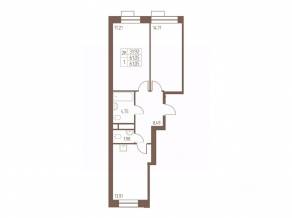 ЖК «Западная Ивантеевка», планировка 2-комнатной квартиры, 61.10 м²