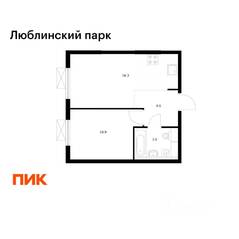 ЖК «Люблинский парк», планировка 1-комнатной квартиры, 35.40 м²