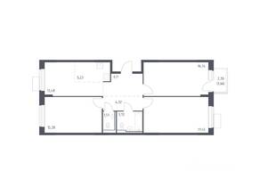 ЖК «Молжаниново», планировка 3-комнатной квартиры, 81.28 м²