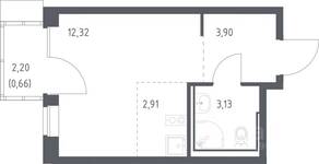 ЖК «Молжаниново», планировка студии, 22.92 м²