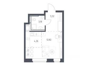 ЖК «Большое Путилково», планировка студии, 25.88 м²