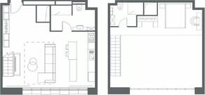 Апарт-комплекс «YE'S Primorsky», планировка 2-комнатной квартиры, 77.20 м²