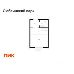 ЖК «Люблинский парк», планировка студии, 23.40 м²