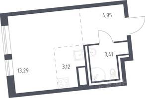 ЖК «Квартал Лаголово», планировка студии, 24.77 м²