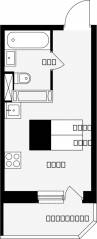 ЖК «Школьный (Климовск)», планировка студии, 18.80 м²