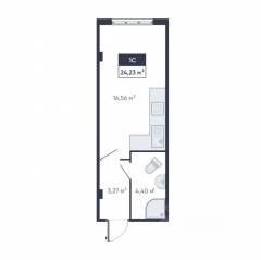 ЖК «Ромашки», планировка студии, 23.80 м²