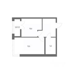 ЖК «NEWПИТЕР», планировка 1-комнатной квартиры, 40.60 м²