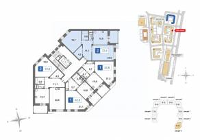 ЖК «Ново-Никольское», планировка 2-комнатной квартиры, 72.50 м²
