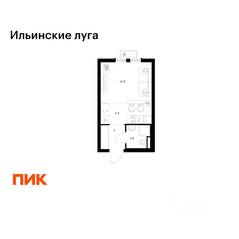 ЖК «Ильинские луга», планировка студии, 21.80 м²