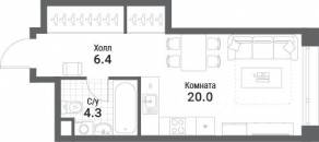 ЖК «Nagatino i-Land», планировка студии, 30.70 м²