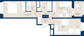 ЖК «Новатория», планировка 2-комнатной квартиры, 48.77 м²