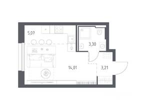ЖК «Квартал Строгино», планировка студии, 25.59 м²