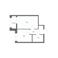 ЖК «NEWПИТЕР», планировка 1-комнатной квартиры, 36.74 м²