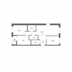 ЖК «NEWПИТЕР», планировка 3-комнатной квартиры, 81.65 м²