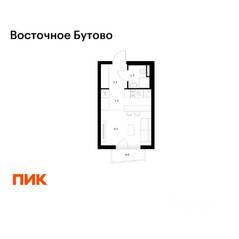 ЖК «Восточное Бутово», планировка студии, 21.30 м²