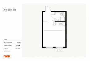 ЖК «Янинский лес», планировка студии, 25.65 м²