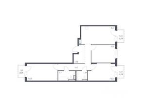 ЖК «Новые Лаврики», планировка 3-комнатной квартиры, 78.29 м²