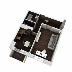 ЖК «Высоцкий», планировка 1-комнатной квартиры, 38.95 м²