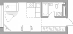 ЖК «Тринити-3», планировка студии, 25.75 м²