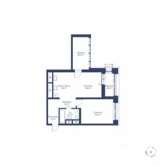 ЖК «Цветочный город», планировка 2-комнатной квартиры, 59.10 м²