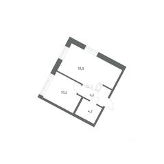 ЖК «NEWПИТЕР», планировка 1-комнатной квартиры, 36.66 м²