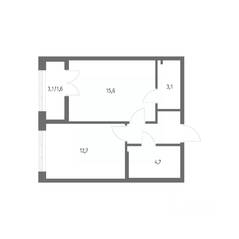ЖК «NEWПИТЕР», планировка 1-комнатной квартиры, 41.40 м²