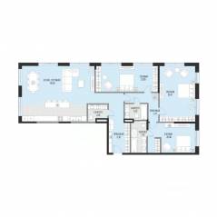 ЖК «Садовническая 69», планировка 3-комнатной квартиры, 171.50 м²