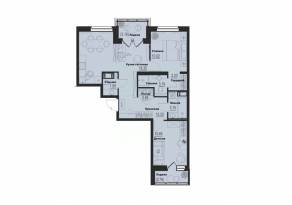 ЖК «ID Murino III», планировка 2-комнатной квартиры, 63.41 м²