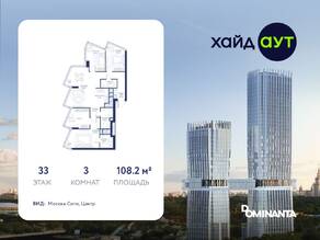 ЖК «hideOUT», планировка 3-комнатной квартиры, 108.20 м²