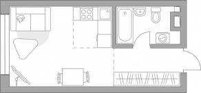 ЖК «Тринити-3», планировка студии, 26.05 м²