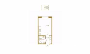 МЖК «Новая история», планировка студии, 23.94 м²