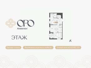 ЖК «ORO by Akvilon», планировка 2-комнатной квартиры, 66.77 м²