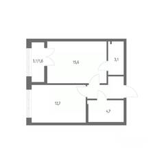 ЖК «NEWПИТЕР», планировка 1-комнатной квартиры, 41.40 м²
