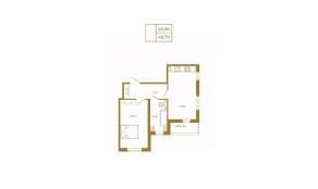 МЖК «Новая история», планировка 1-комнатной квартиры, 48.79 м²