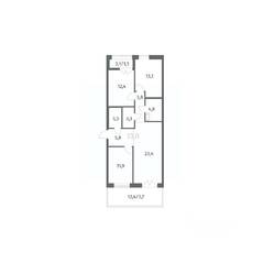 ЖК «NEWПИТЕР», планировка 3-комнатной квартиры, 87.28 м²