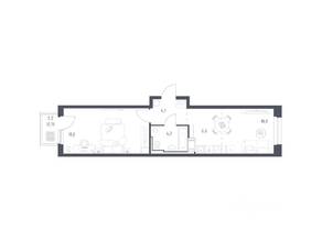 ЖК «Мытищи Парк», планировка 1-комнатной квартиры, 43.70 м²