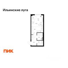 ЖК «Ильинские луга», планировка студии, 29.00 м²