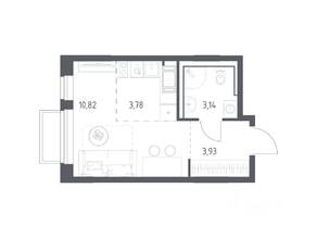 ЖК «Томилино Парк», планировка студии, 21.67 м²