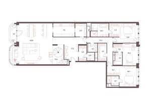 Апарт-комплекс «Саввинская, 27», планировка 5-комнатной квартиры, 274.20 м²